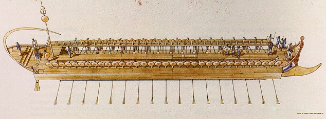 Ricostruzione ipotetica della nave punica (M. Leek)