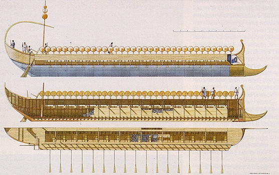 Ricostruzione ipotetica di una nave punica (M. Leek)