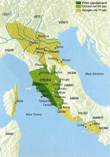 Le fasi dell'espansione etrusca