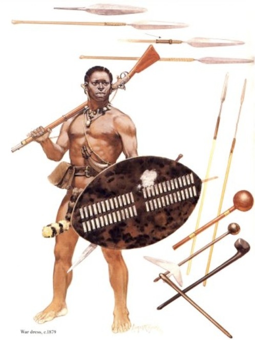 Guerriero Zulu e armi